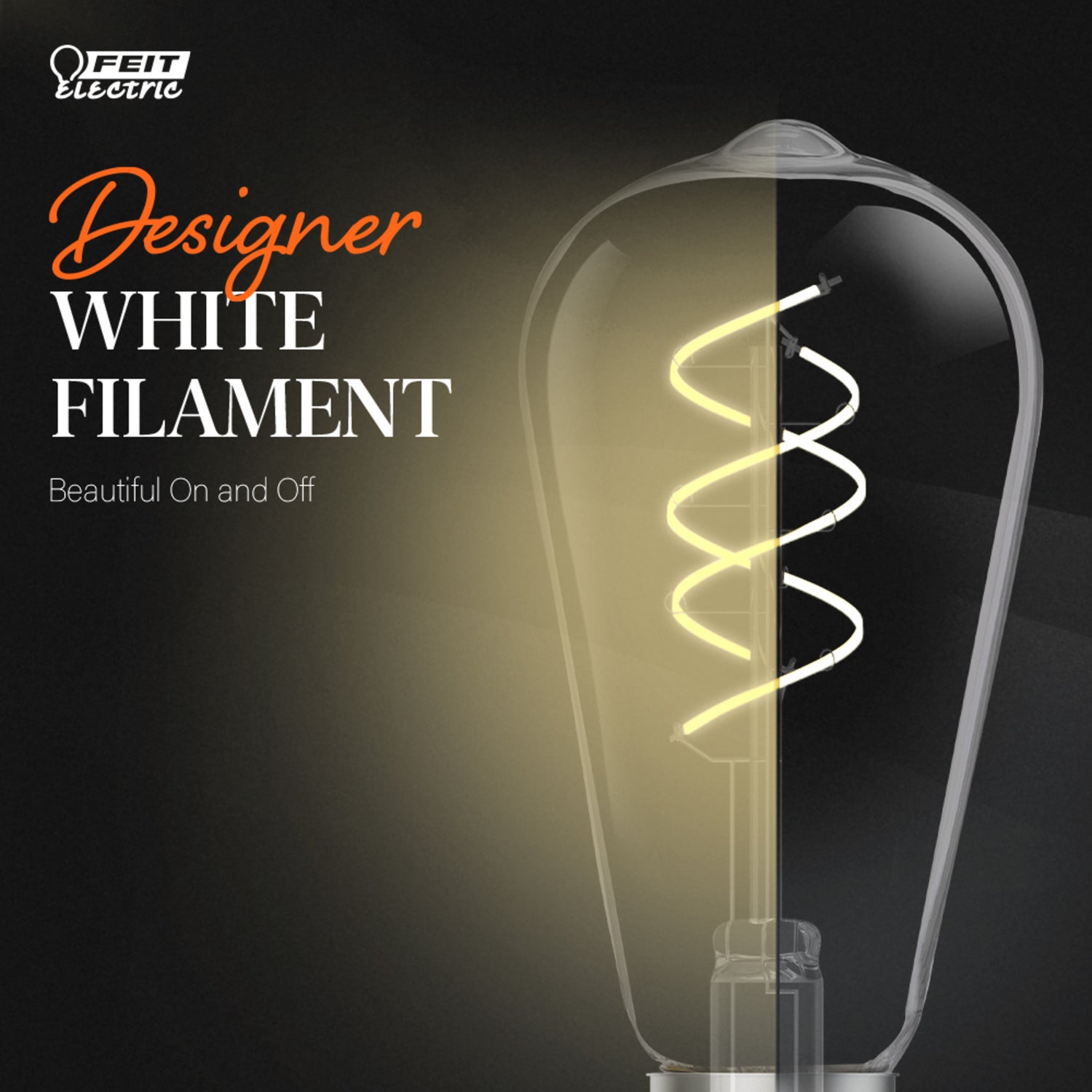 5.5W (40W Equivalent) Soft White (2700K) ST19 Shape (E26 Base) Dimmable LED Spiral Designer White Filament Bulb