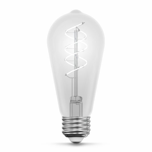 5.5W (40W Equivalent) Daylight (5000K) ST19 Shape (E26 Base) LED Designer Spiral White Filament Bulb