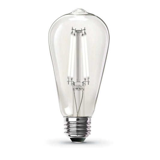 8.8W (60W Replacement) Daylight (5000K) E26 Base ST19 Dimmable Clear Glass Vintage Straight Filament LED (20 8-Packs)