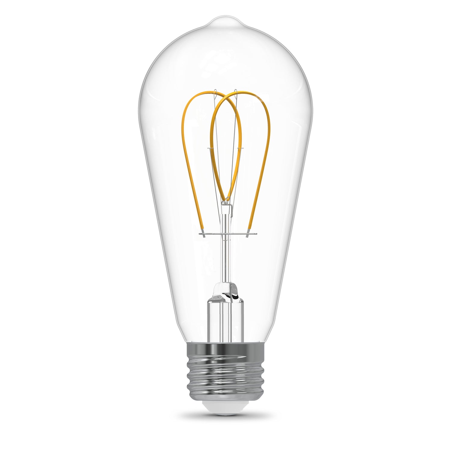 5.5W (60W Replacement) ST19 E26 Dimmable M Shape Filament Clear Glass Vintage Edison LED Light Bulb, Daylight (2-Pack)