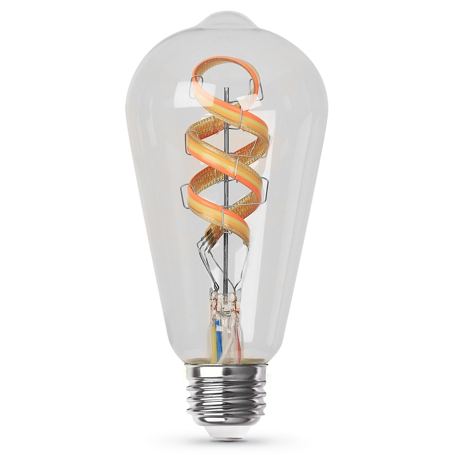 60W Replacement ST21 E26 Dimmable Color Changing Spiral Filament Vintage Decorative Smart Wifi LED Light Bulb