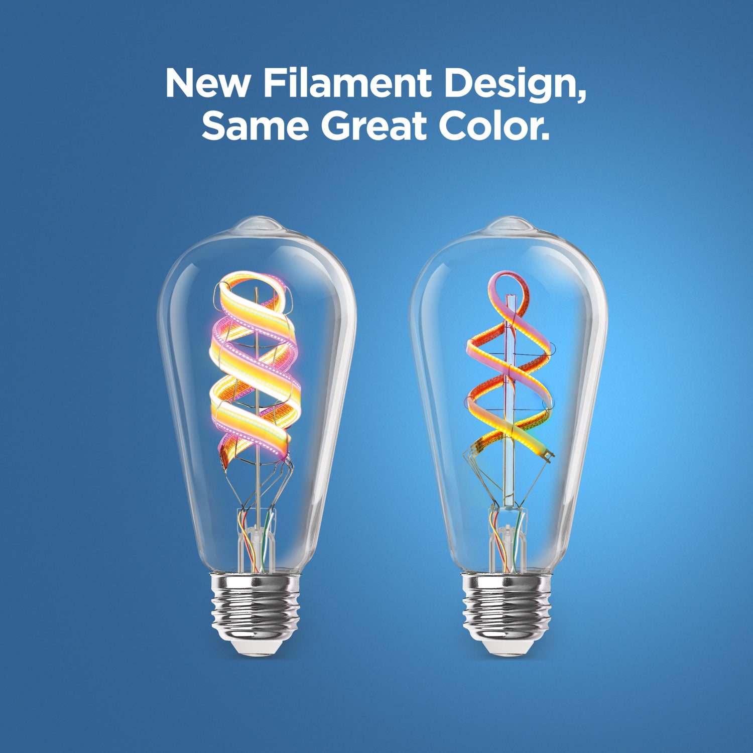 60W Replacement ST21 E26 Dimmable Color Changing Spiral Filament Vintage Decorative Smart Wifi LED Light Bulb