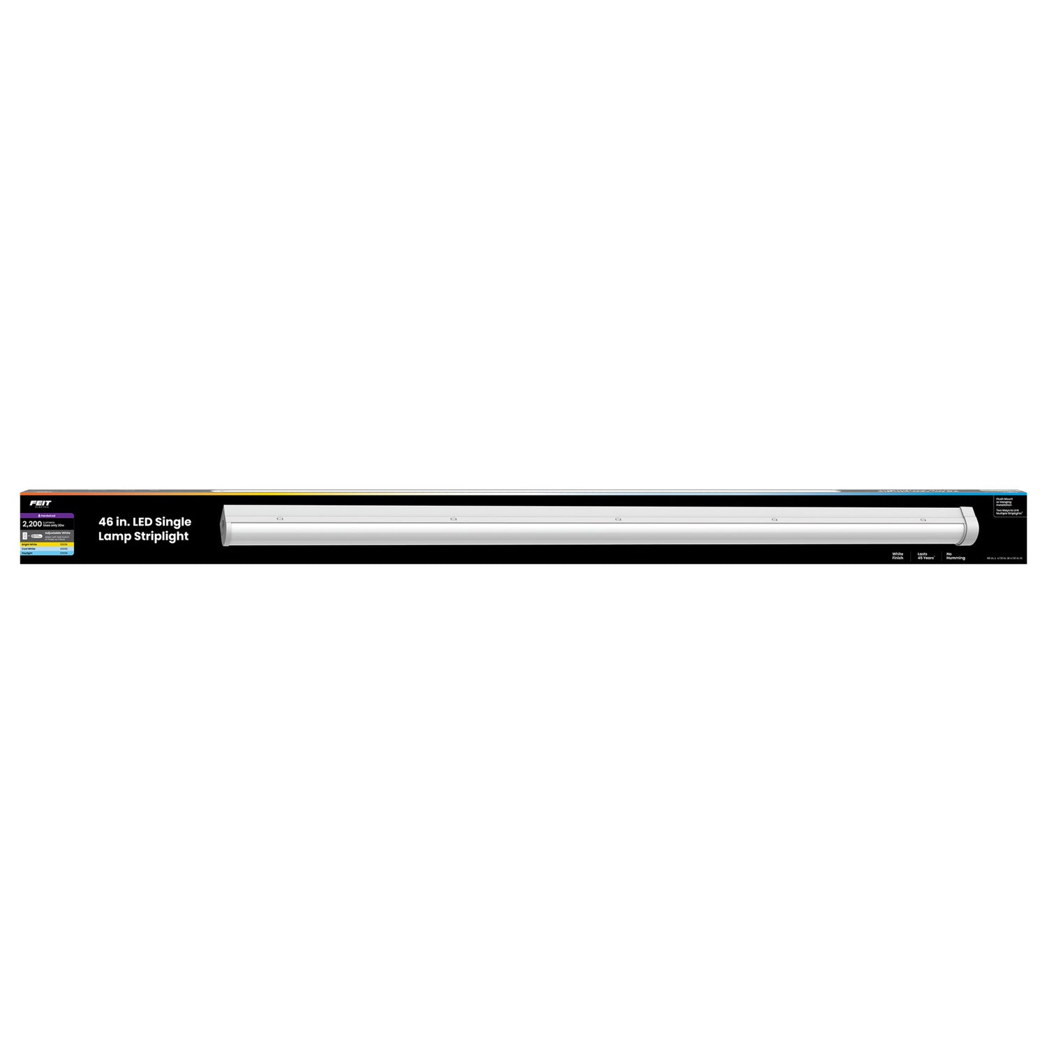 46 in. Adjustable White LED Single Lamp Striplight