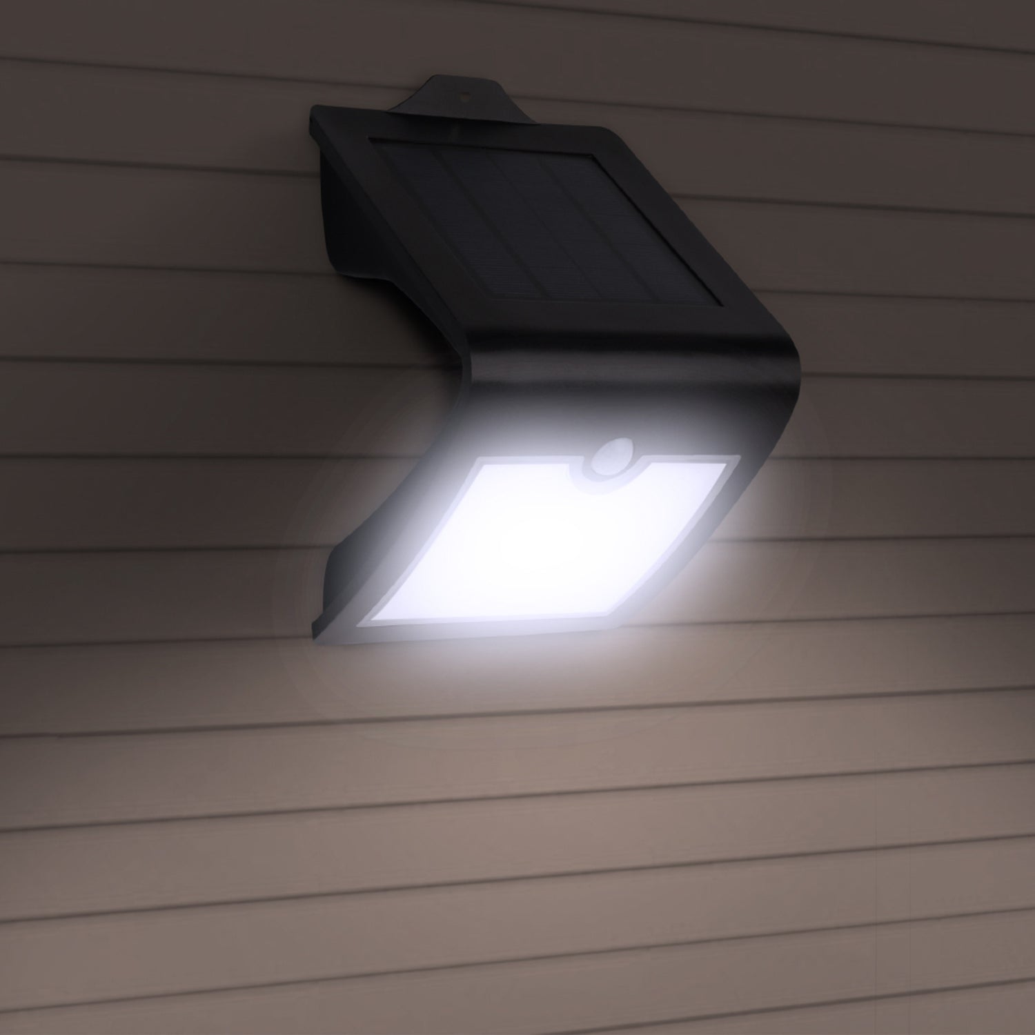 Black V-Shape Solar Powered LED Security Light with Dusk to Dawn and Motion Sensor in Daylight (5000K)