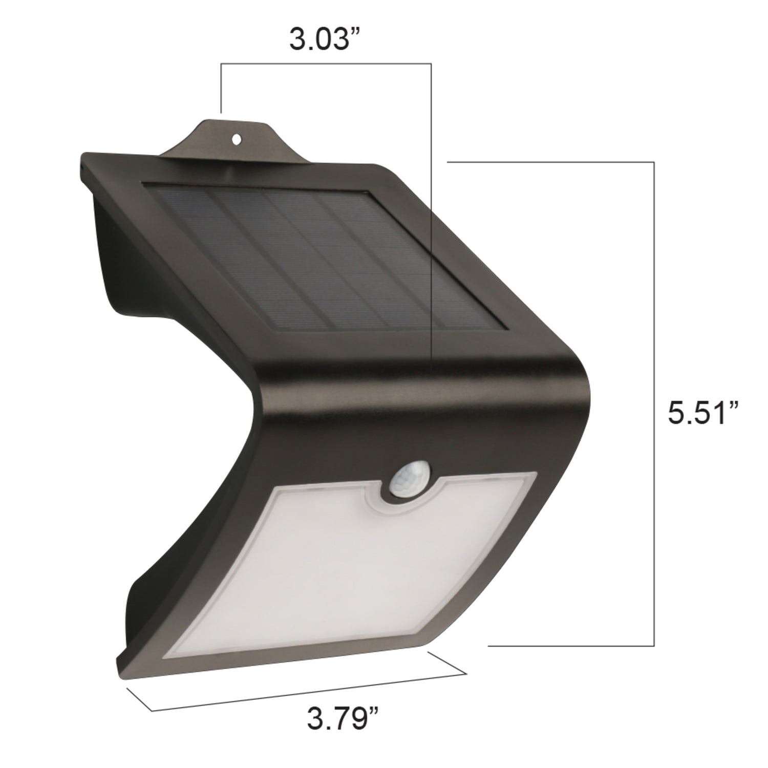 Black V-Shape Solar Powered LED Security Light with Dusk to Dawn and Motion Sensor in Daylight (5000K)