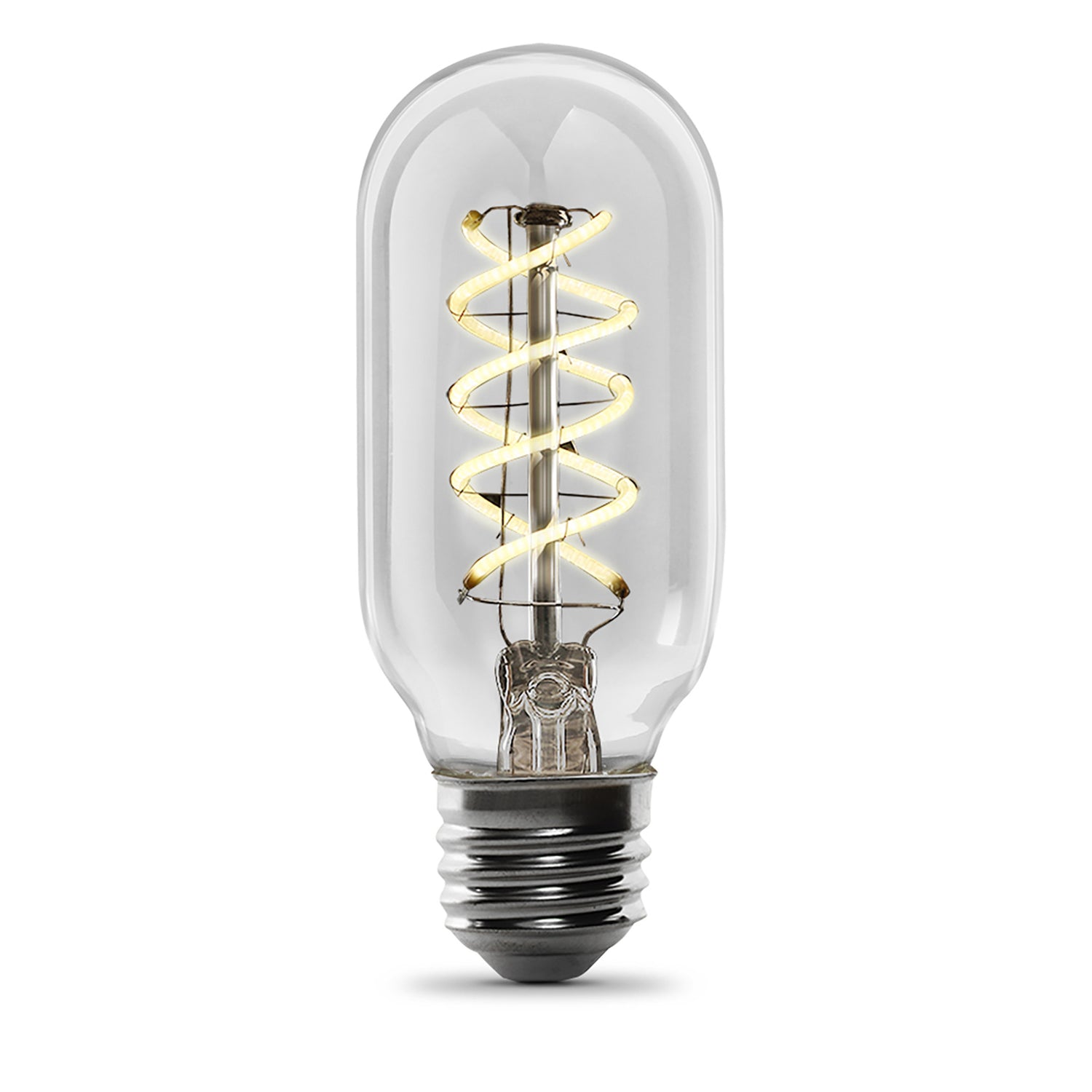 4.5W (40W Replacement) T14 E26 Dimmable Spiral Filament Clear Glass Vintage Edison LED Light Bulb, Warm Light