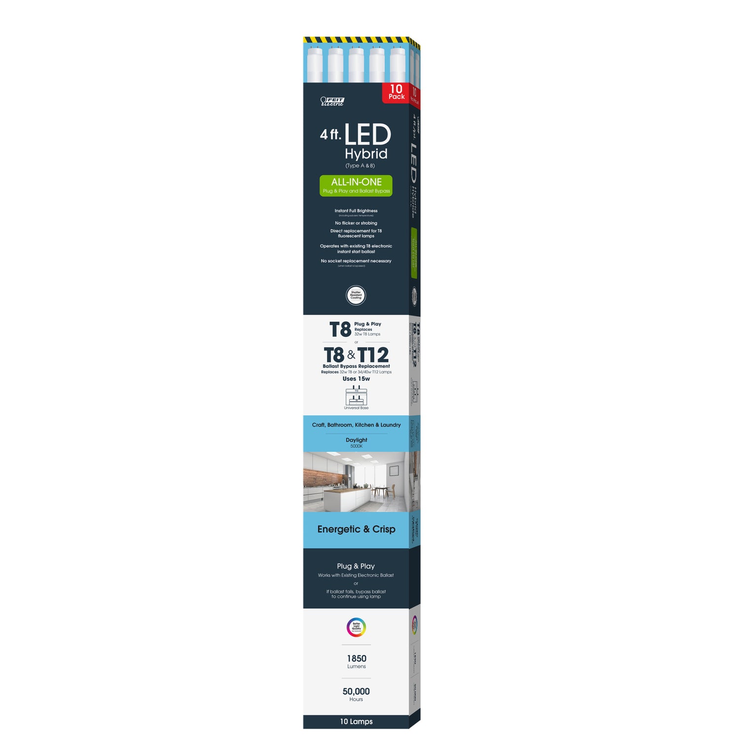 Feit Electric 4 ft. 64- Watt Equivalent Integrated LED White