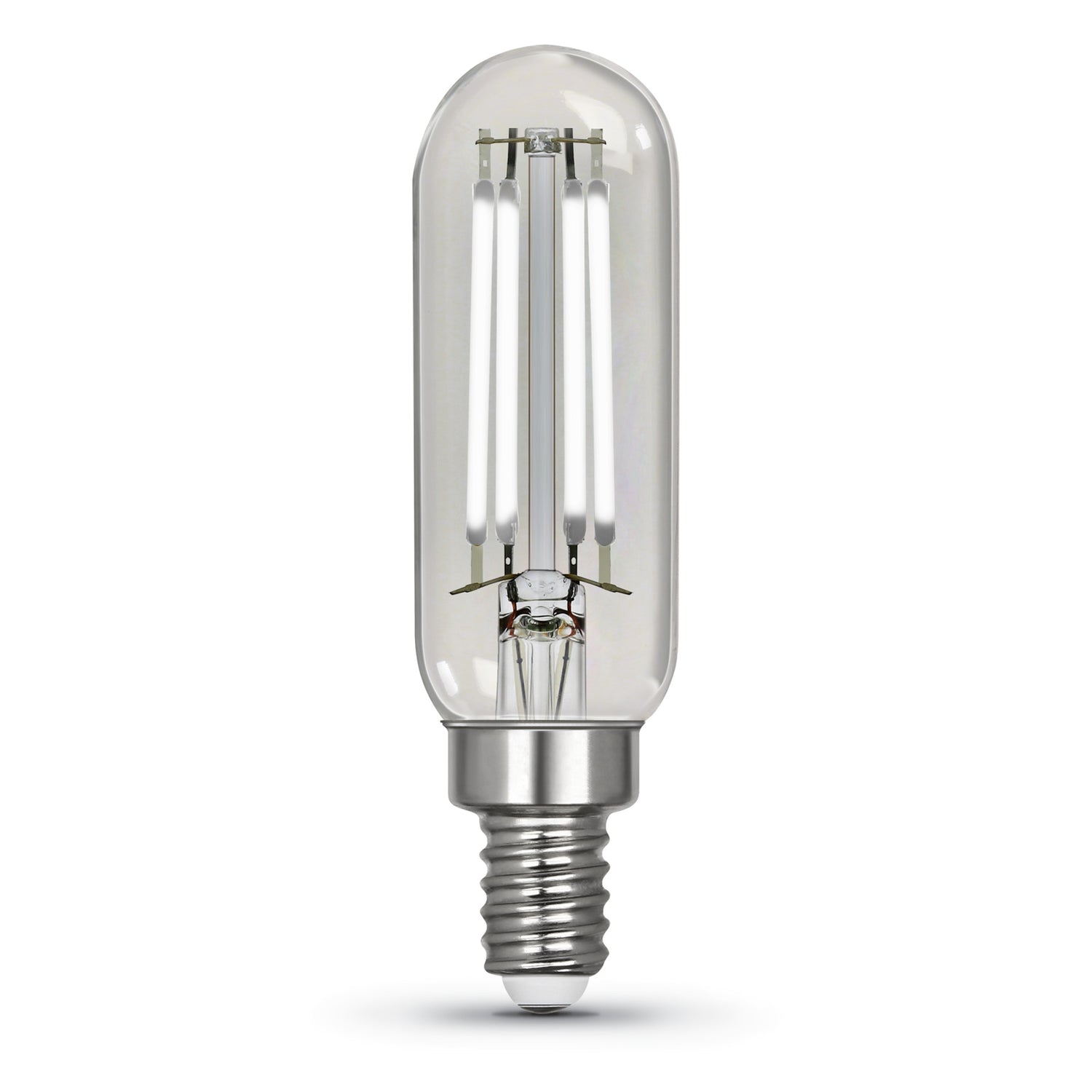 3.3W (40W Replacement) Daylight (5000K) T6 Tubular E12 Base Clear Filament LED Bulb (4-Pack)