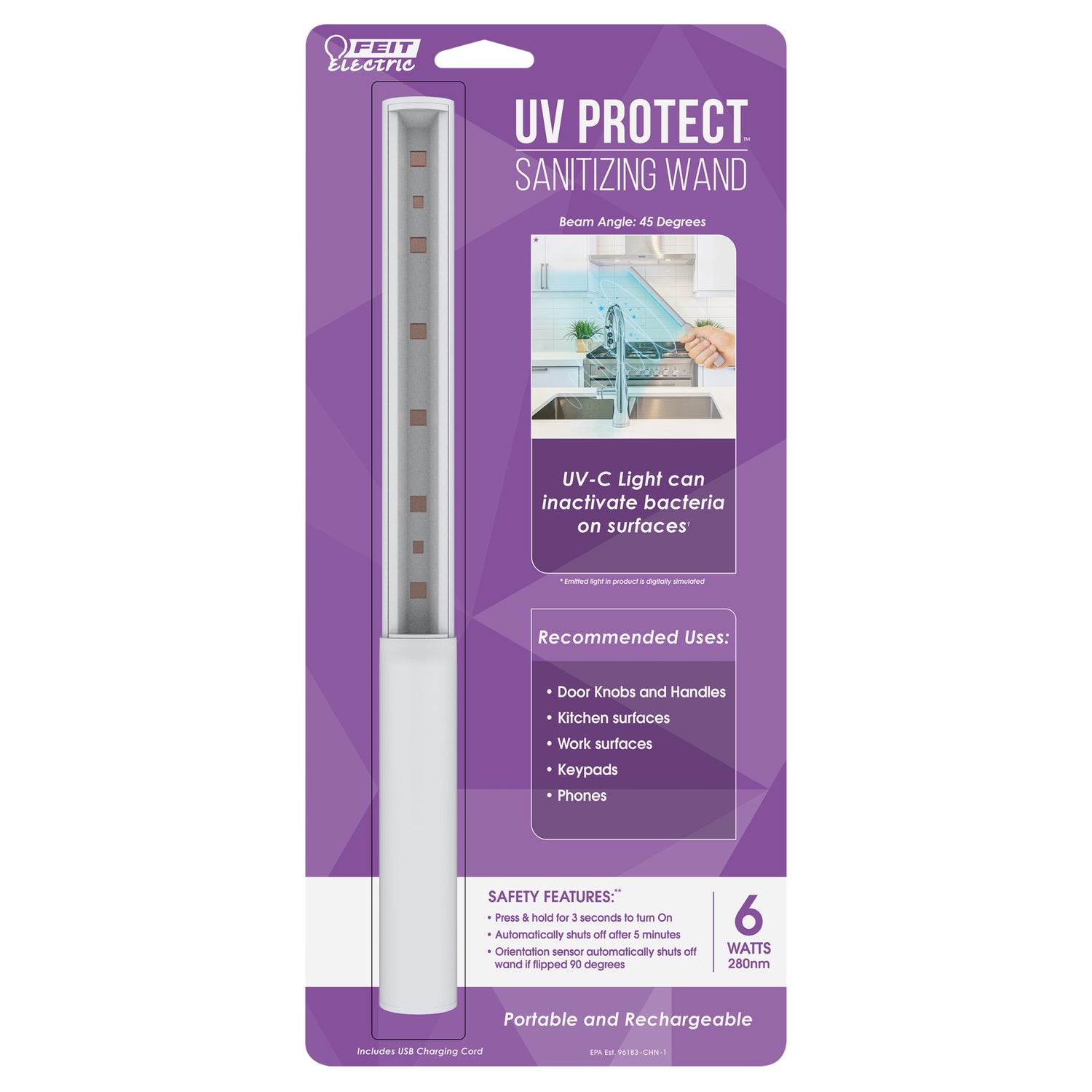 Rechargeable UV Light Sanitizing Wand